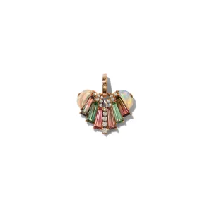 Melodeon Heart Pendant - Ethiopian Opal, Bi-Color Tourmaline