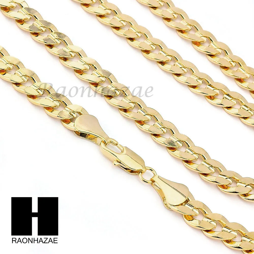 MENS CRUCIFIX CROSS PENDANT DIAMOND CUT CUBAN LINK CHAIN NECKLACE N39