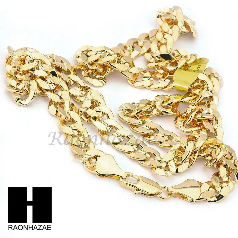 MENS CRUCIFIX CROSS PENDANT DIAMOND CUT CUBAN LINK CHAIN NECKLACE N39