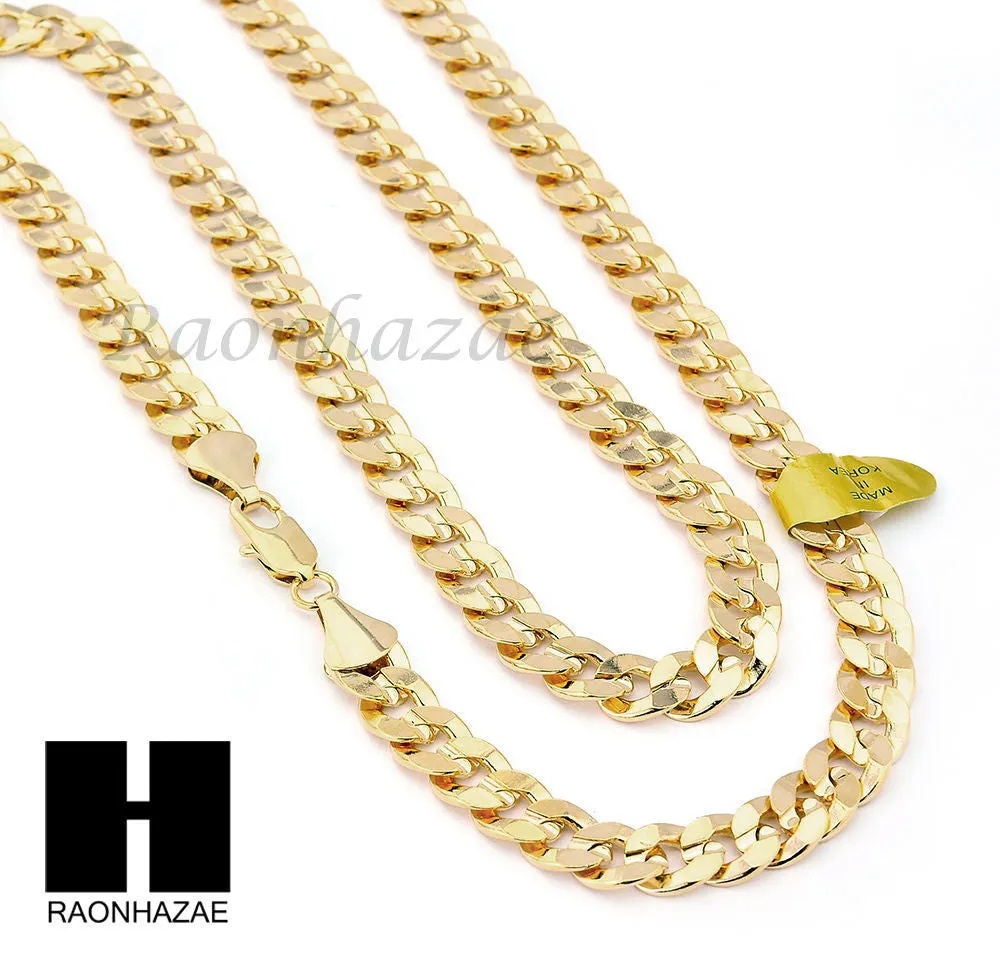 MENS CRUCIFIX CROSS PENDANT DIAMOND CUT CUBAN LINK CHAIN NECKLACE N39