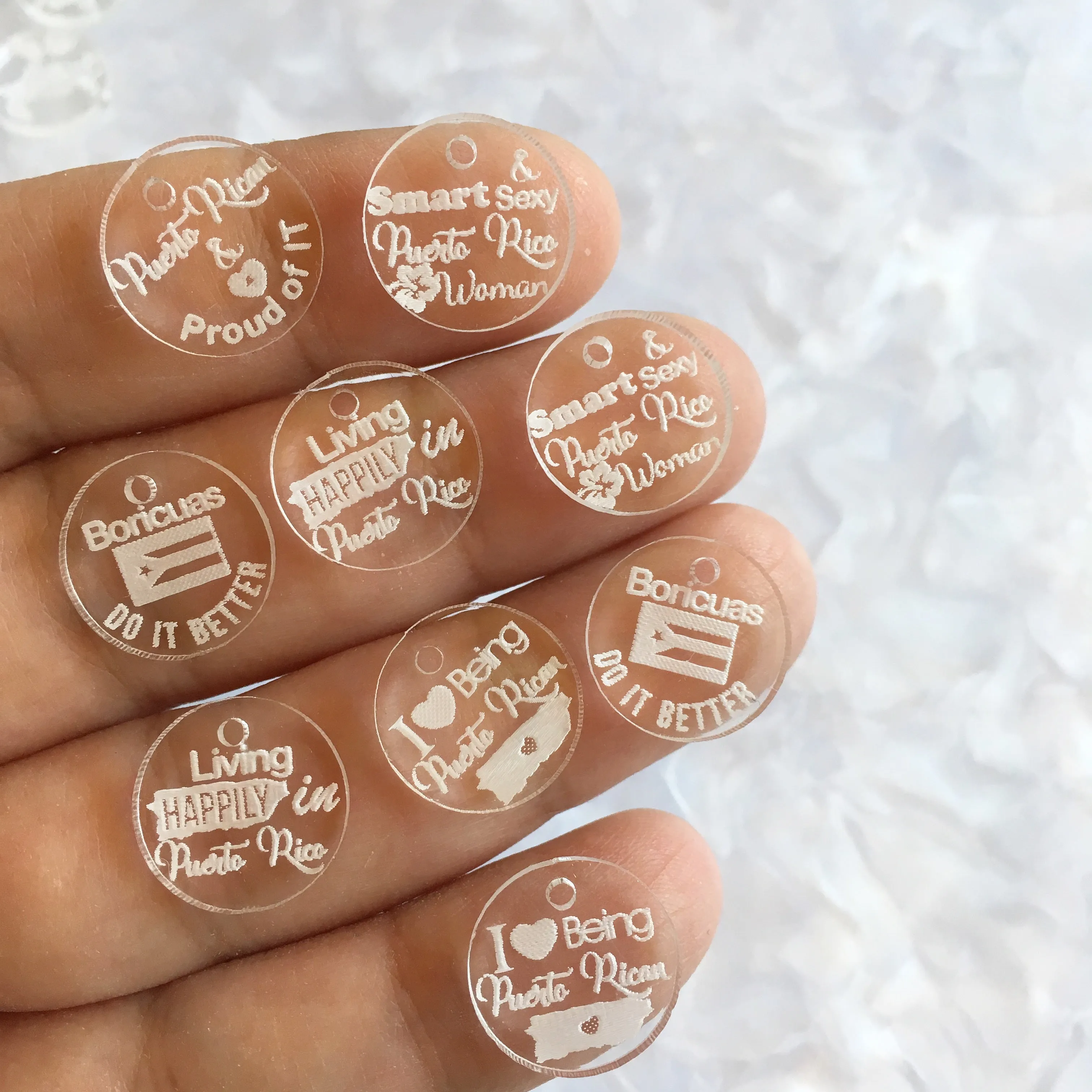 Mensajes Puerto Rico - Puerto Rico Quotes / 10 Pieces, 15mm
