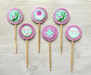 Mermaid, Mermaid Tails Cupcake Toppers, Set of 6