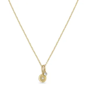 Midi Bitty Diamond Disc & Diamond Bezel Charm Necklace