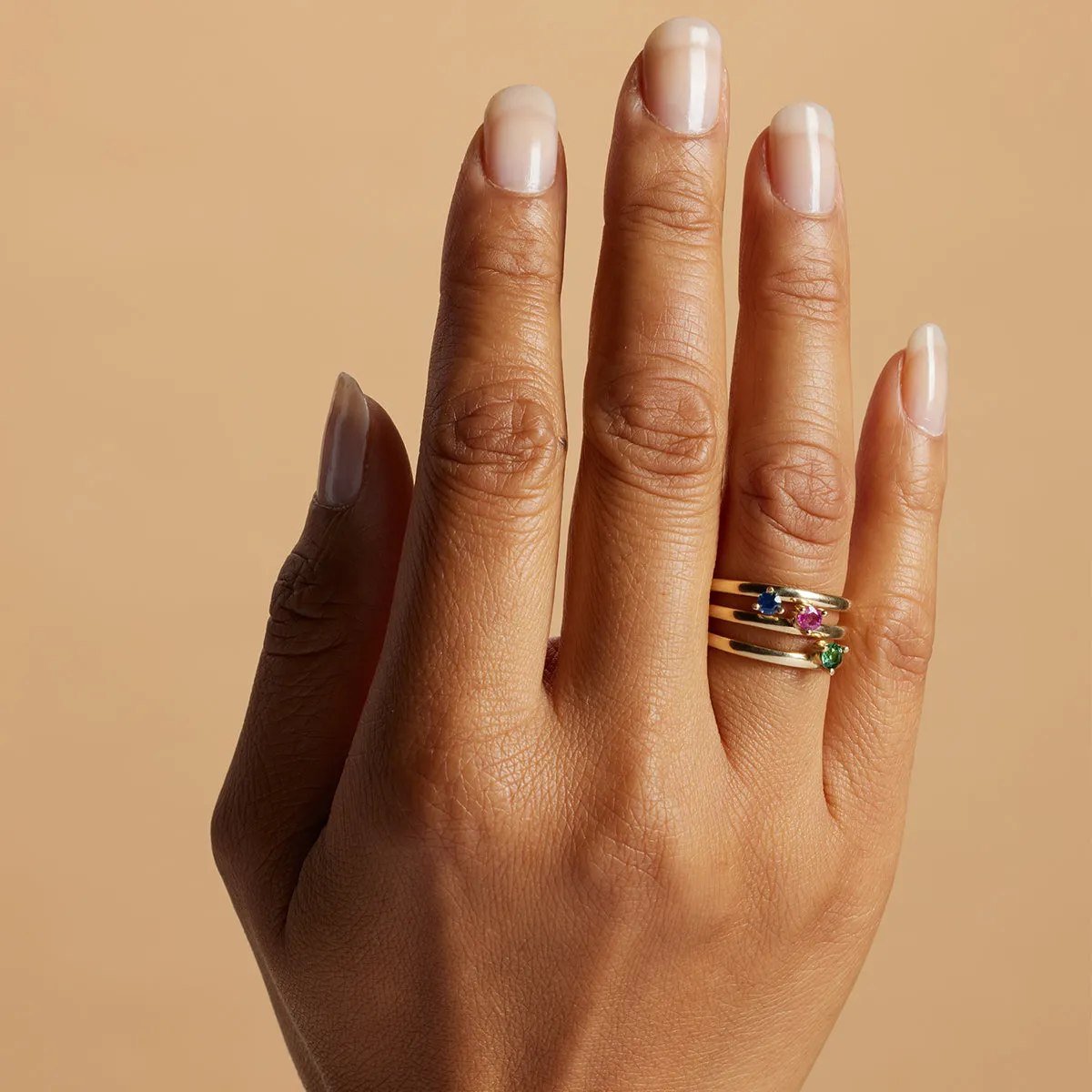MILESTONE ROUND GEMSTONE RING IN 10K GOLD - NEW
