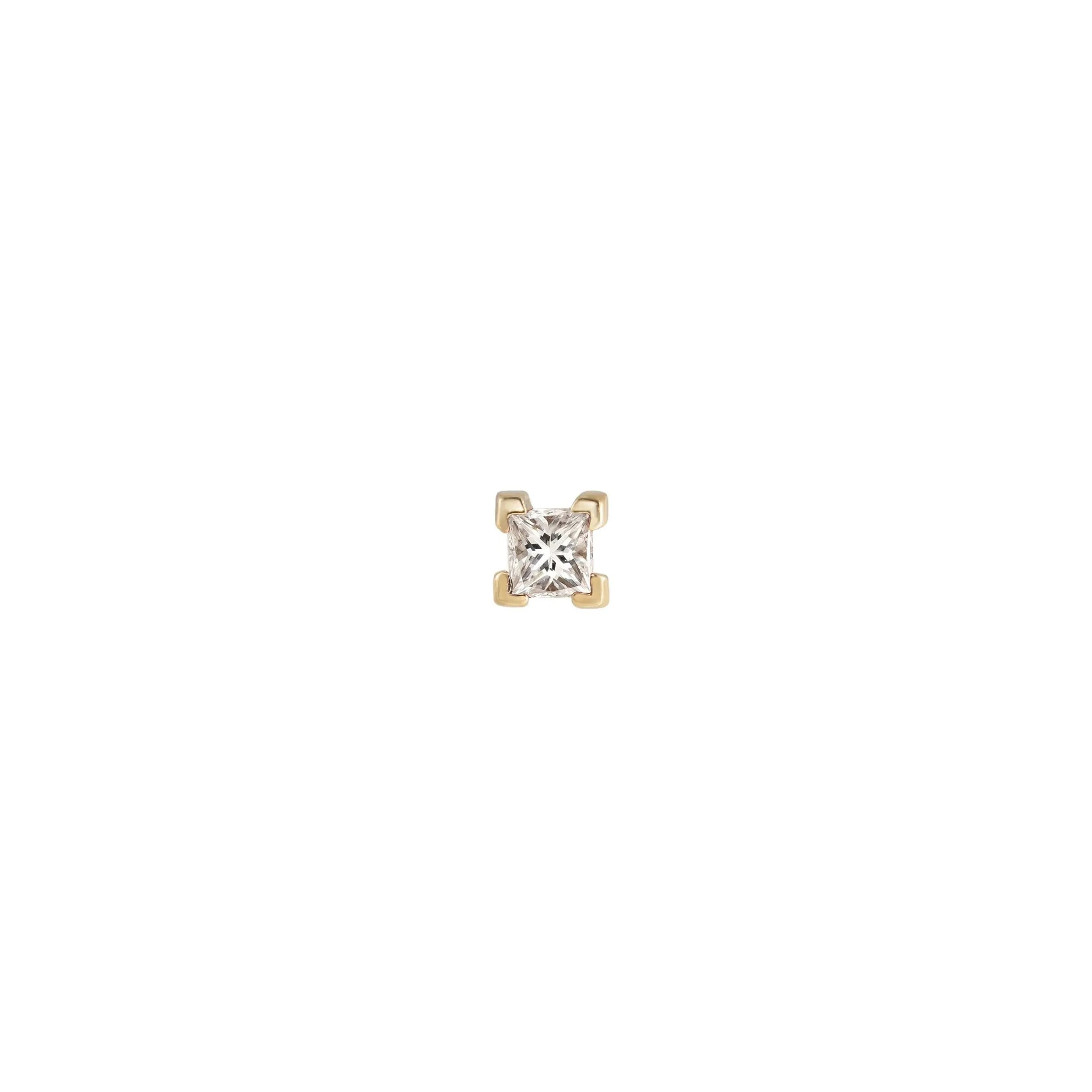 Mini Claw Set Princess Cut Diamond Stud
