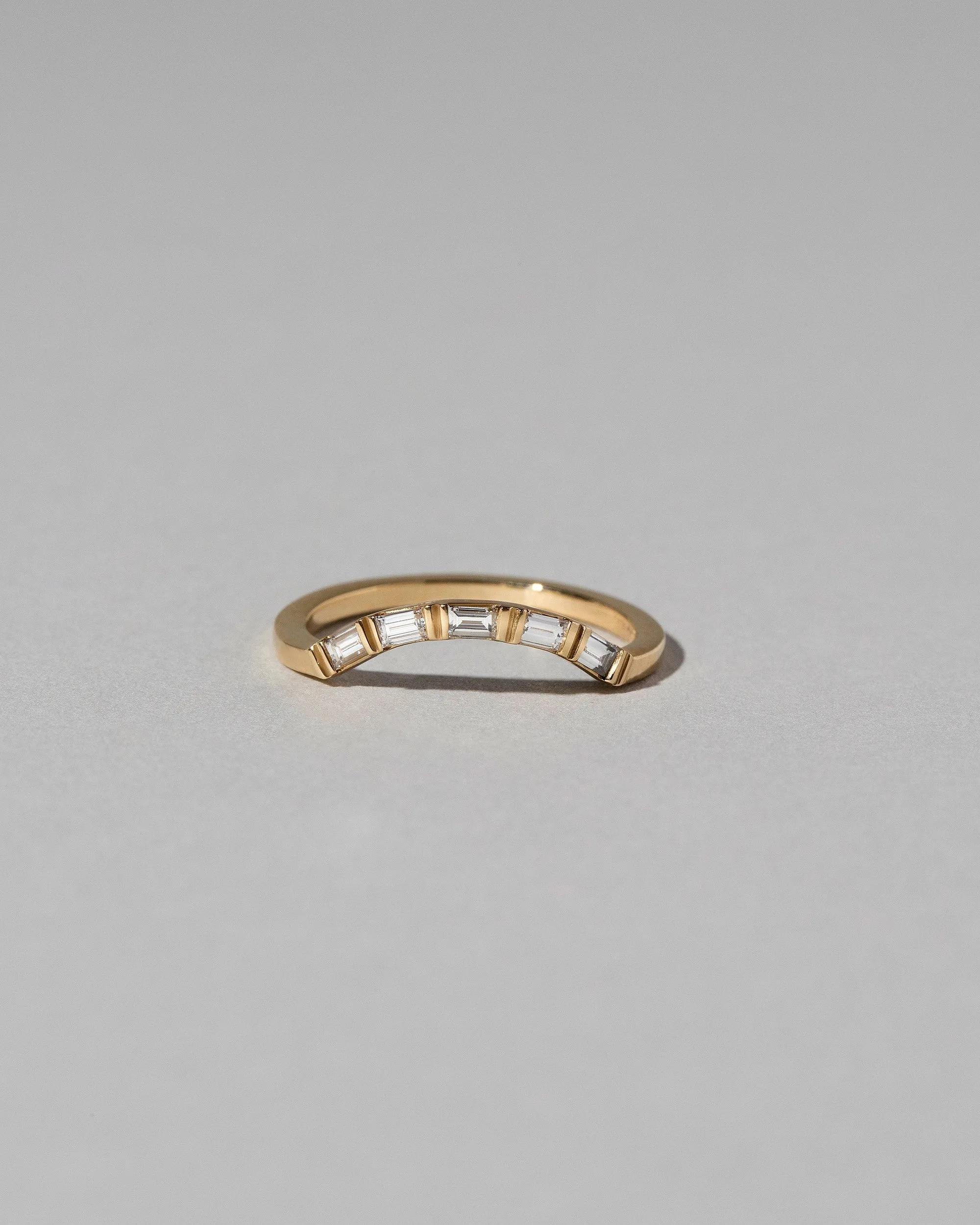 Mini Curve Band in Baguette 18k Yellow Gold with Diamonds - sz4.75 x Vault