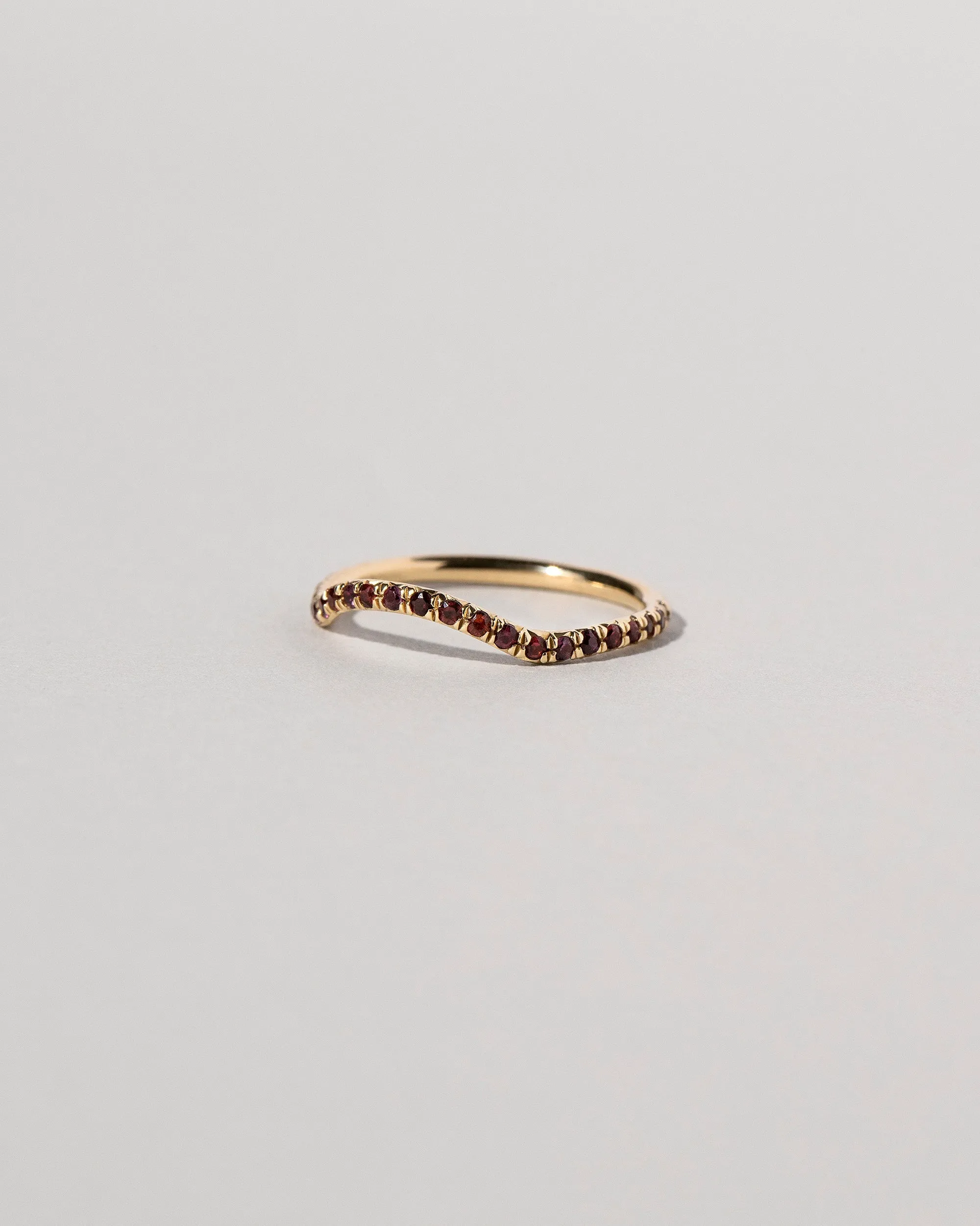 Mini Curve Band in Pavé 14k Yellow Gold with Garnets - sz6 x Vault