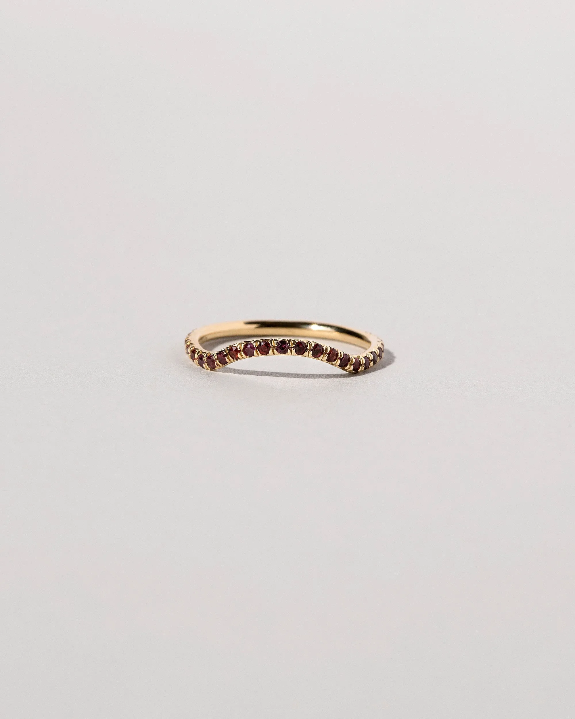 Mini Curve Band in Pavé 14k Yellow Gold with Garnets - sz6 x Vault