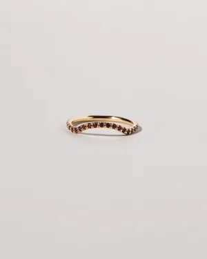 Mini Curve Band in Pavé 14k Yellow Gold with Garnets - sz6 x Vault