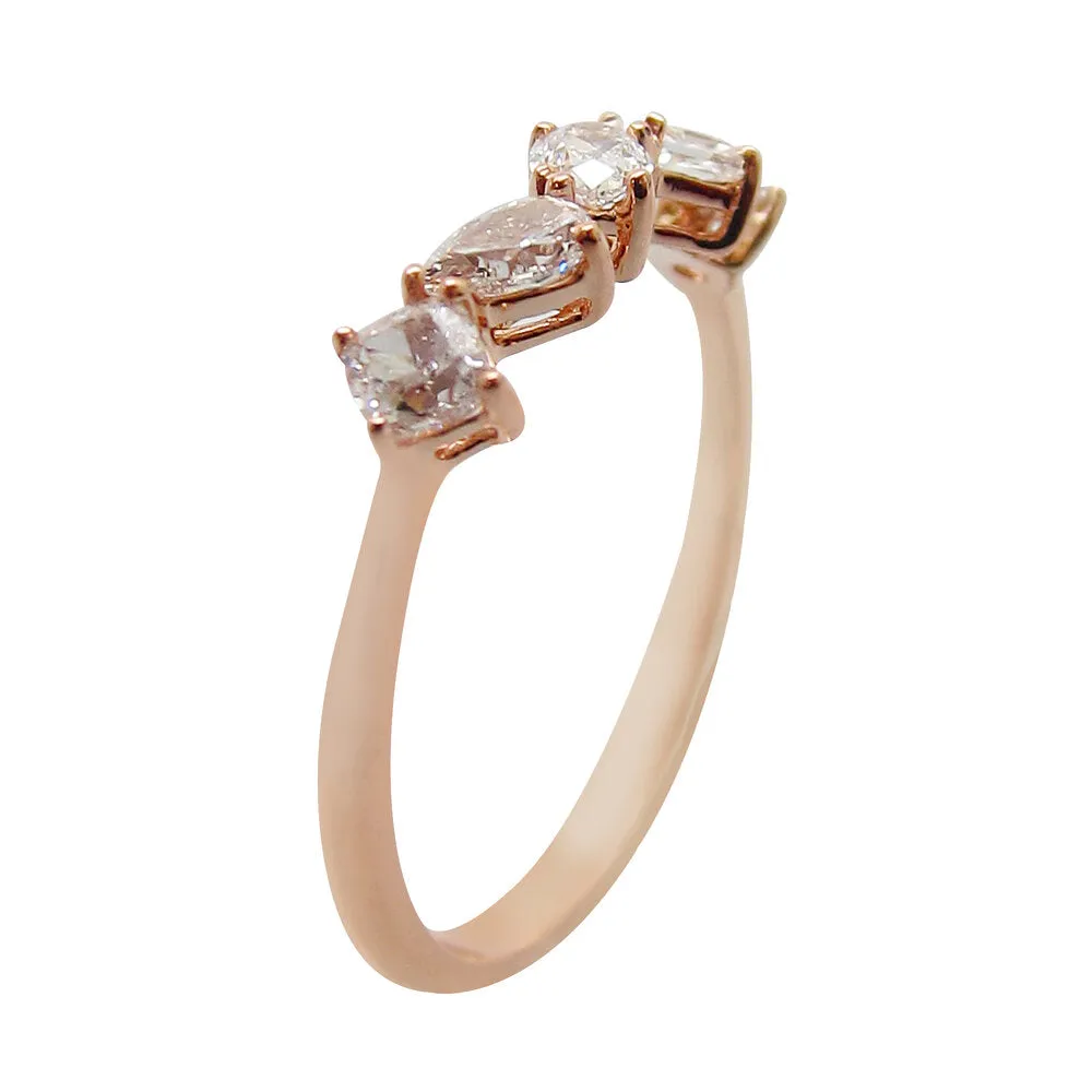 Mini Five Stone Fancy Shape White Diamond Ring