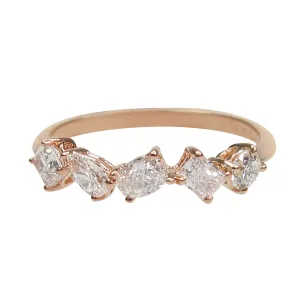 Mini Five Stone Fancy Shape White Diamond Ring