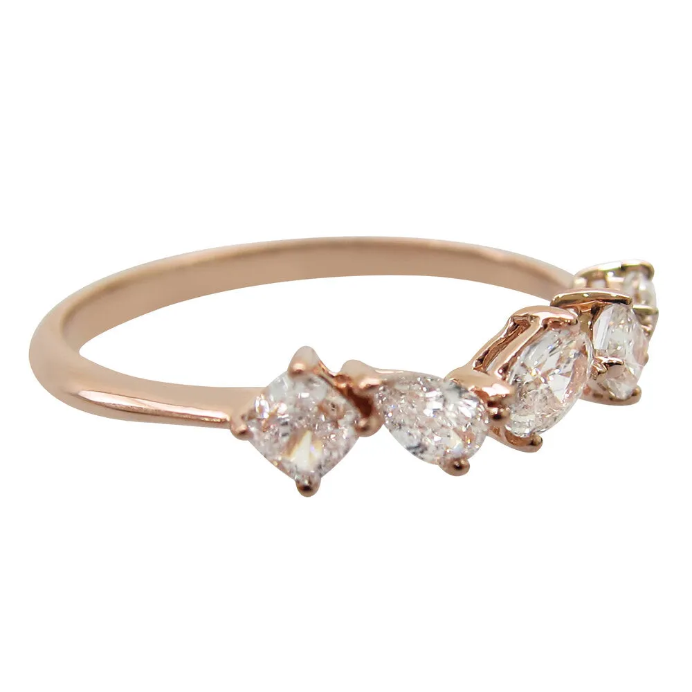 Mini Five Stone Fancy Shape White Diamond Ring