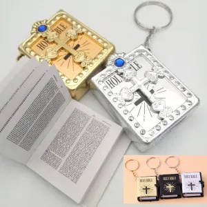 Mini HOLY Bible Keychain Religious Christian Jesus Keyring