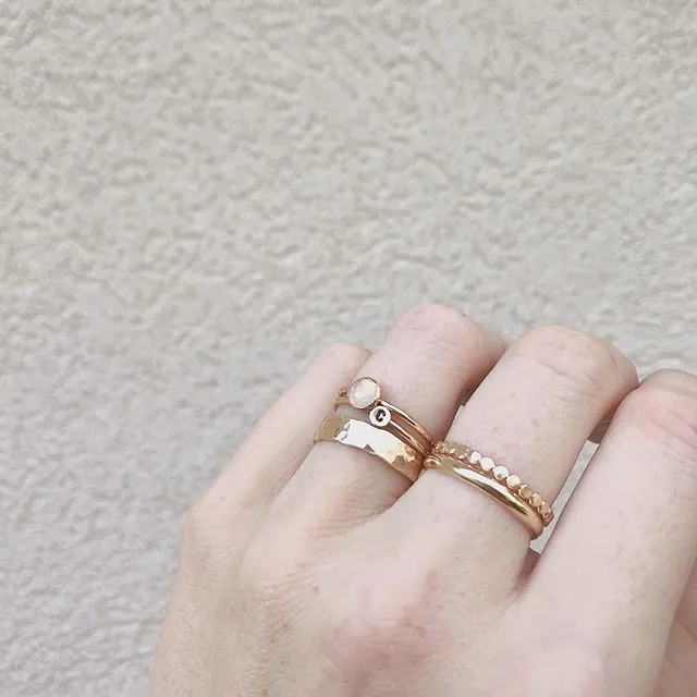 Mini Letter Initial Stacking Ring in Sterling Silver