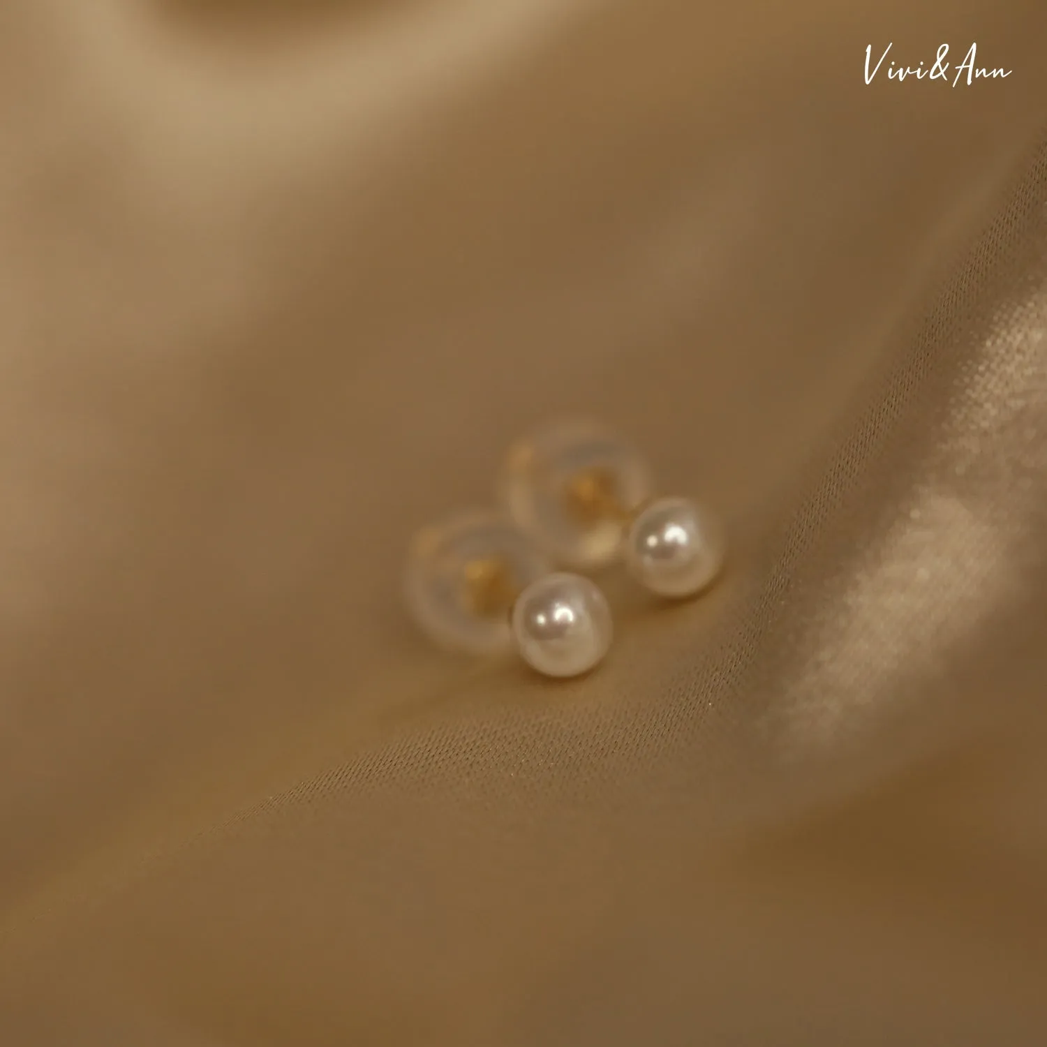 Mini Size Freshwater Pearl Stud Earrings 18K Gold Post