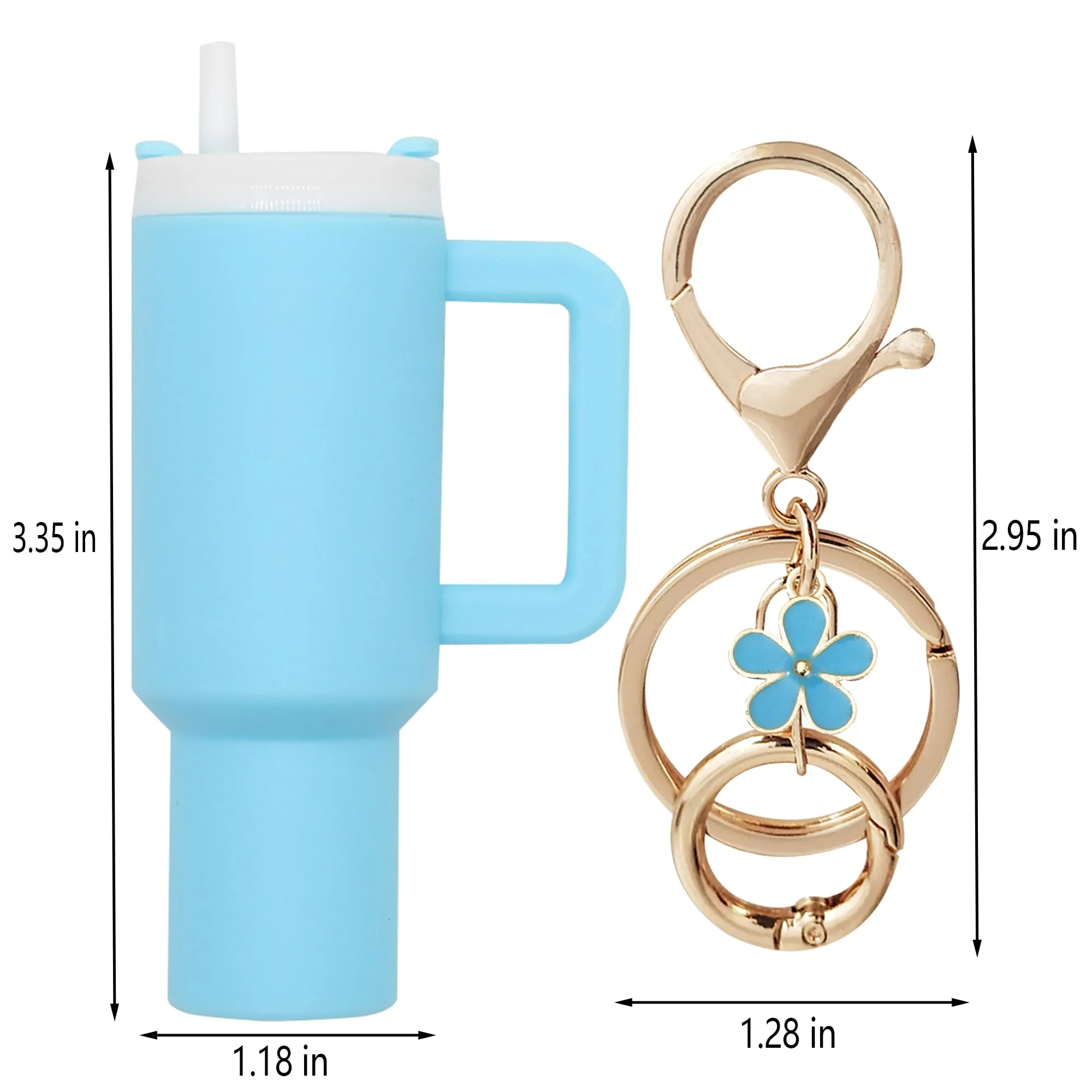 Mini Tumbler Keychain Accessories for Stanley Cup,Cute Cup Key Charms for Women Purse Handbag Backpack (Blue)