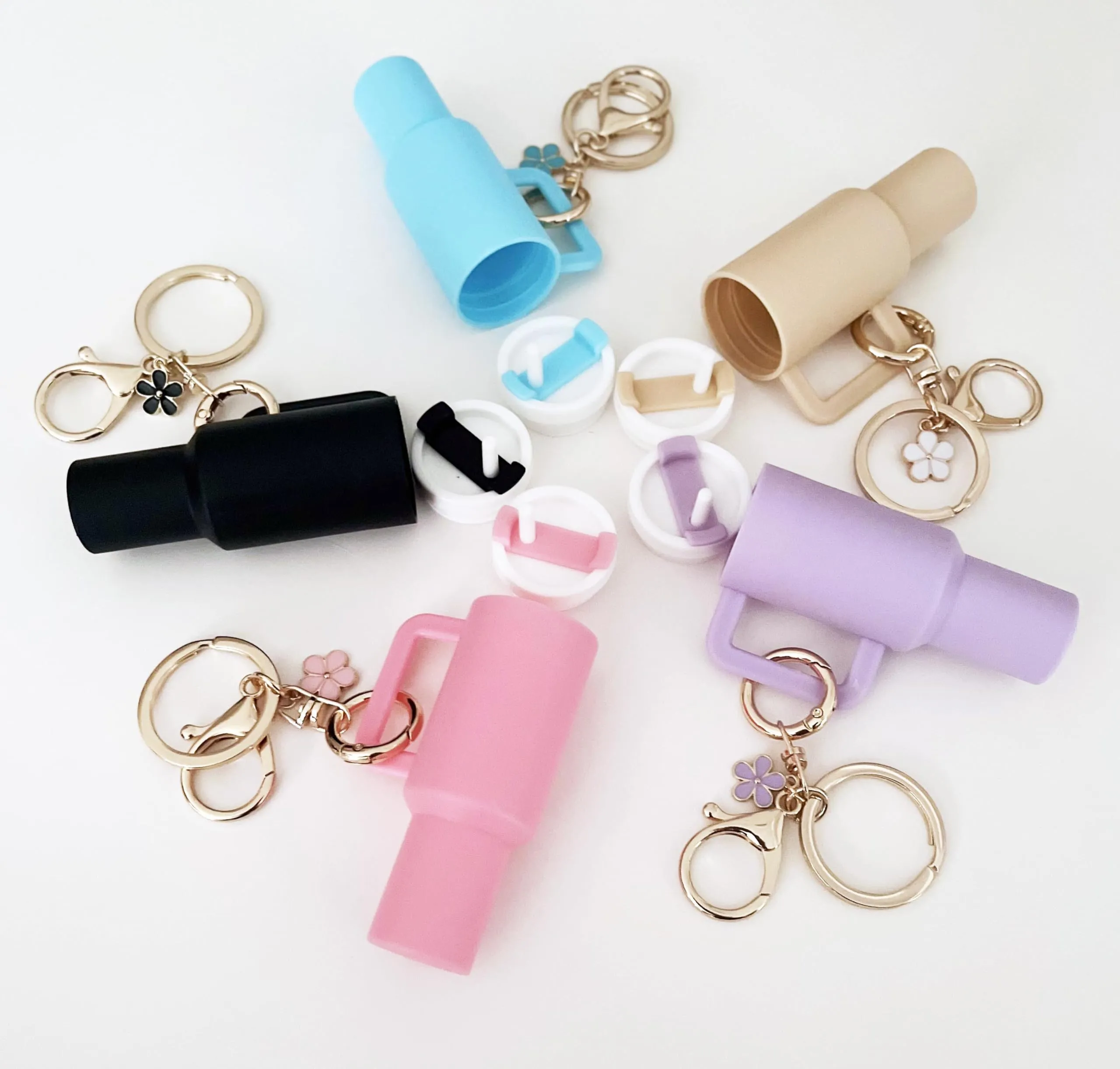 Mini Tumbler Keychain Accessories for Stanley Cup,Cute Cup Key Charms for Women Purse Handbag Backpack (Blue)