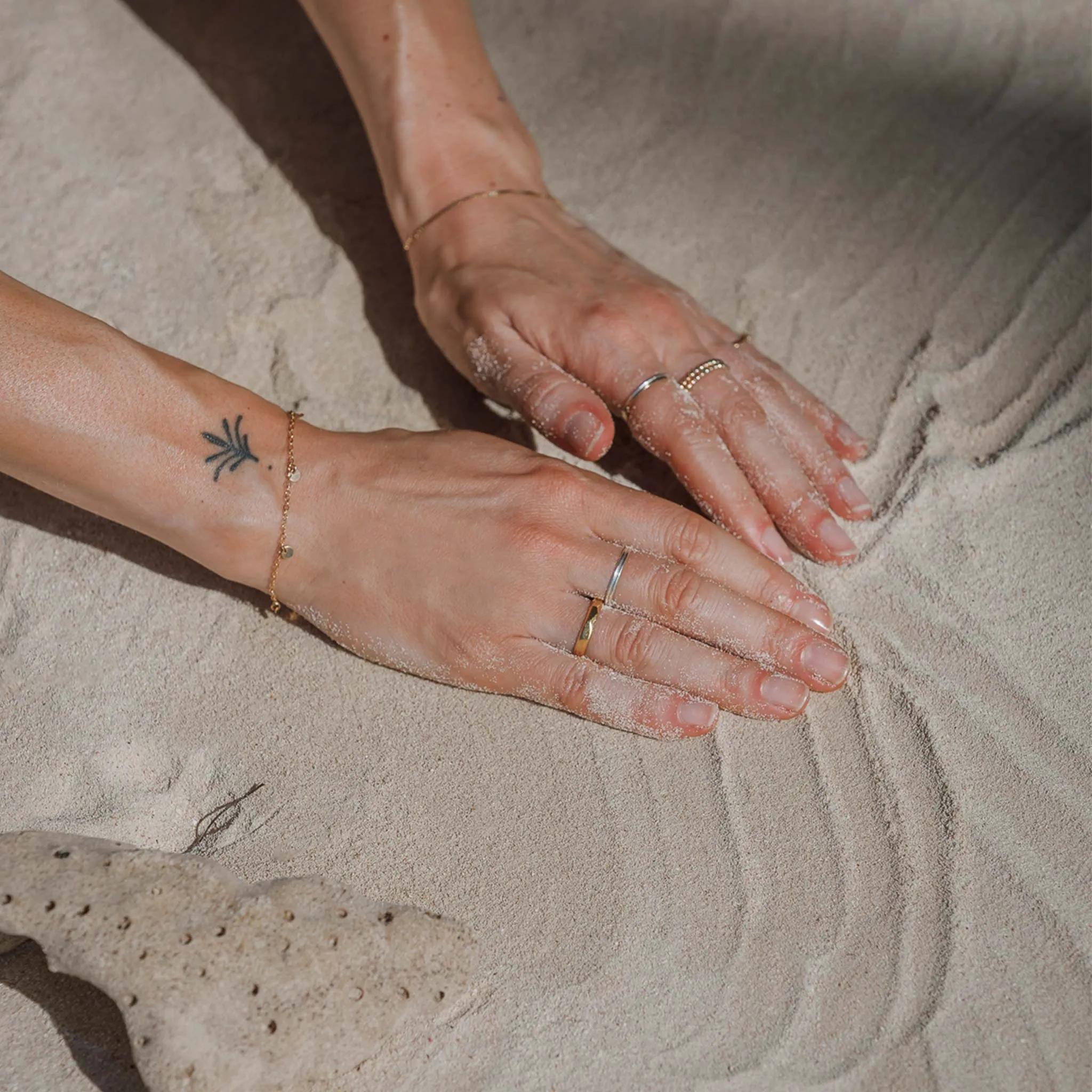Mirage Hammered Silver Fine Band Ring