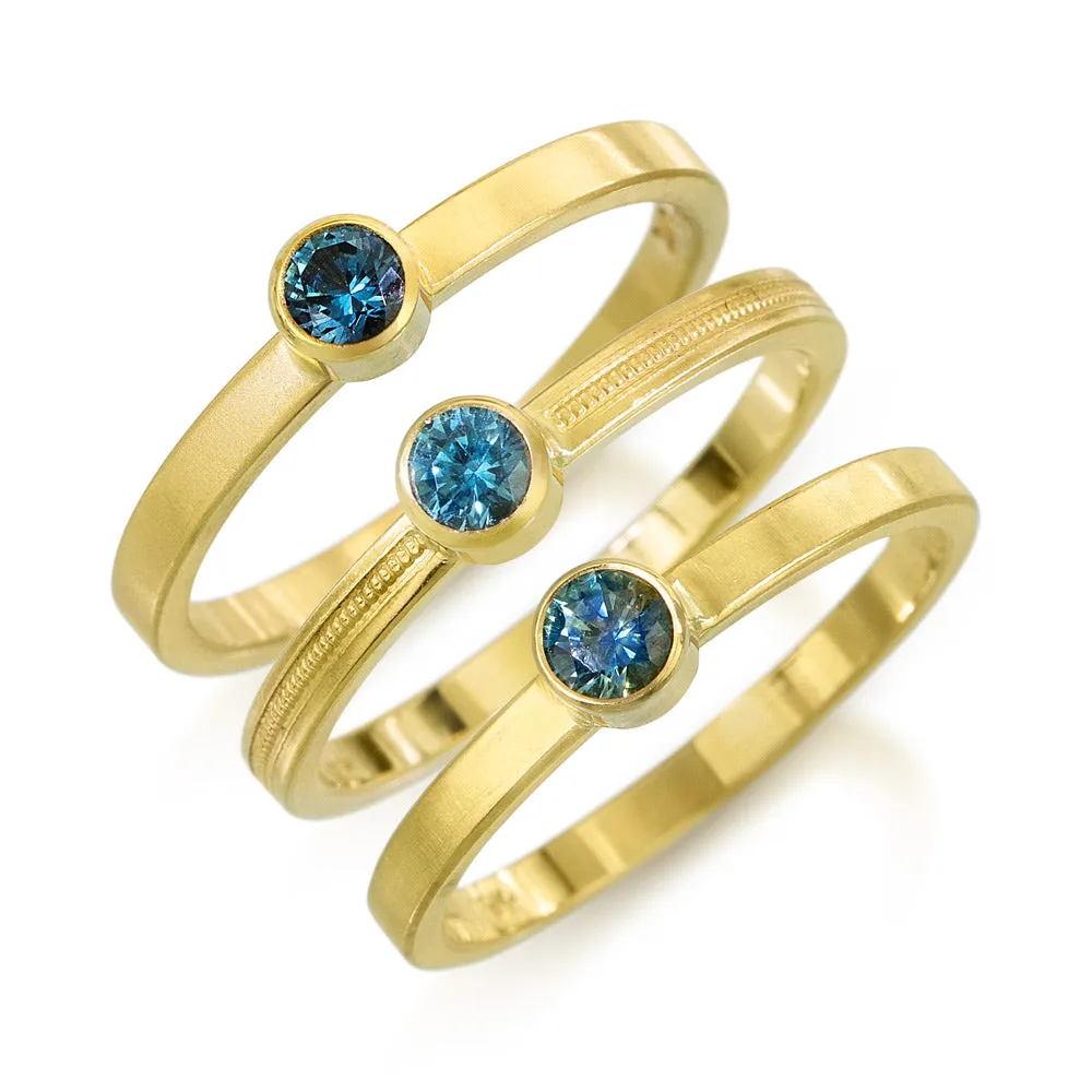 Montana Sapphire stacking rings