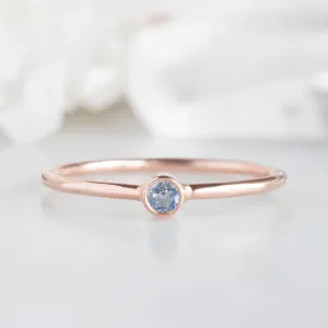 Moonstone Birthstone Stacking Ring | 10K Rose Gold