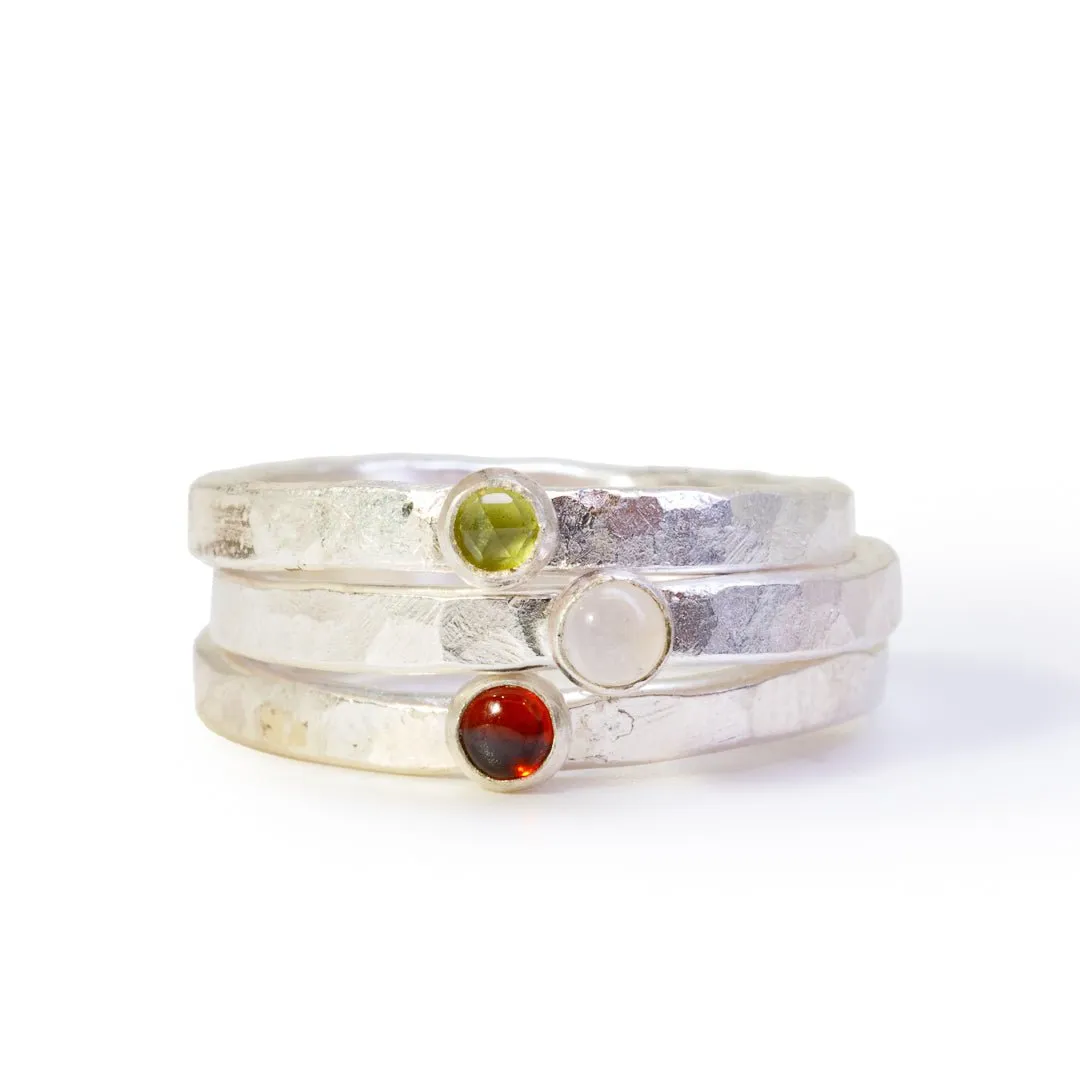 Moonstone Stackable Sterling Silver Handcrafted Ring - Ceci Greco Designs