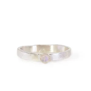 Moonstone Stackable Sterling Silver Handcrafted Ring - Ceci Greco Designs
