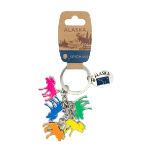 Moose Charms Alaska Keychain