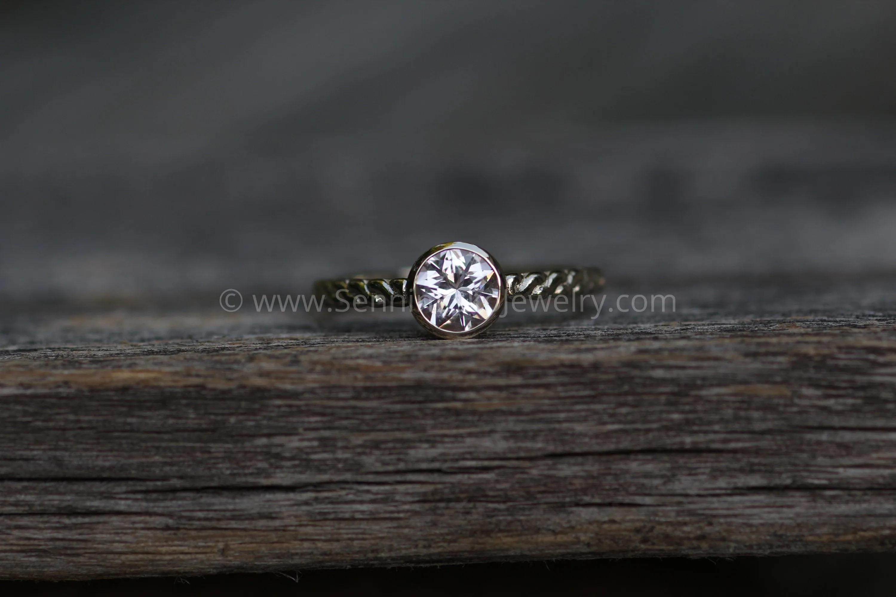 Morganite Engagement Ring - Precision Star Cut Morganite Braid Ring - Morganite Braid Ring - Morganite Rope Ring