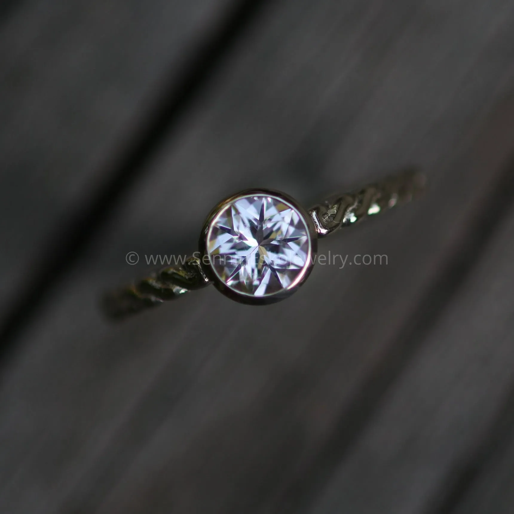Morganite Engagement Ring - Precision Star Cut Morganite Braid Ring - Morganite Braid Ring - Morganite Rope Ring