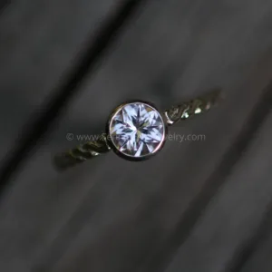 Morganite Engagement Ring - Precision Star Cut Morganite Braid Ring - Morganite Braid Ring - Morganite Rope Ring