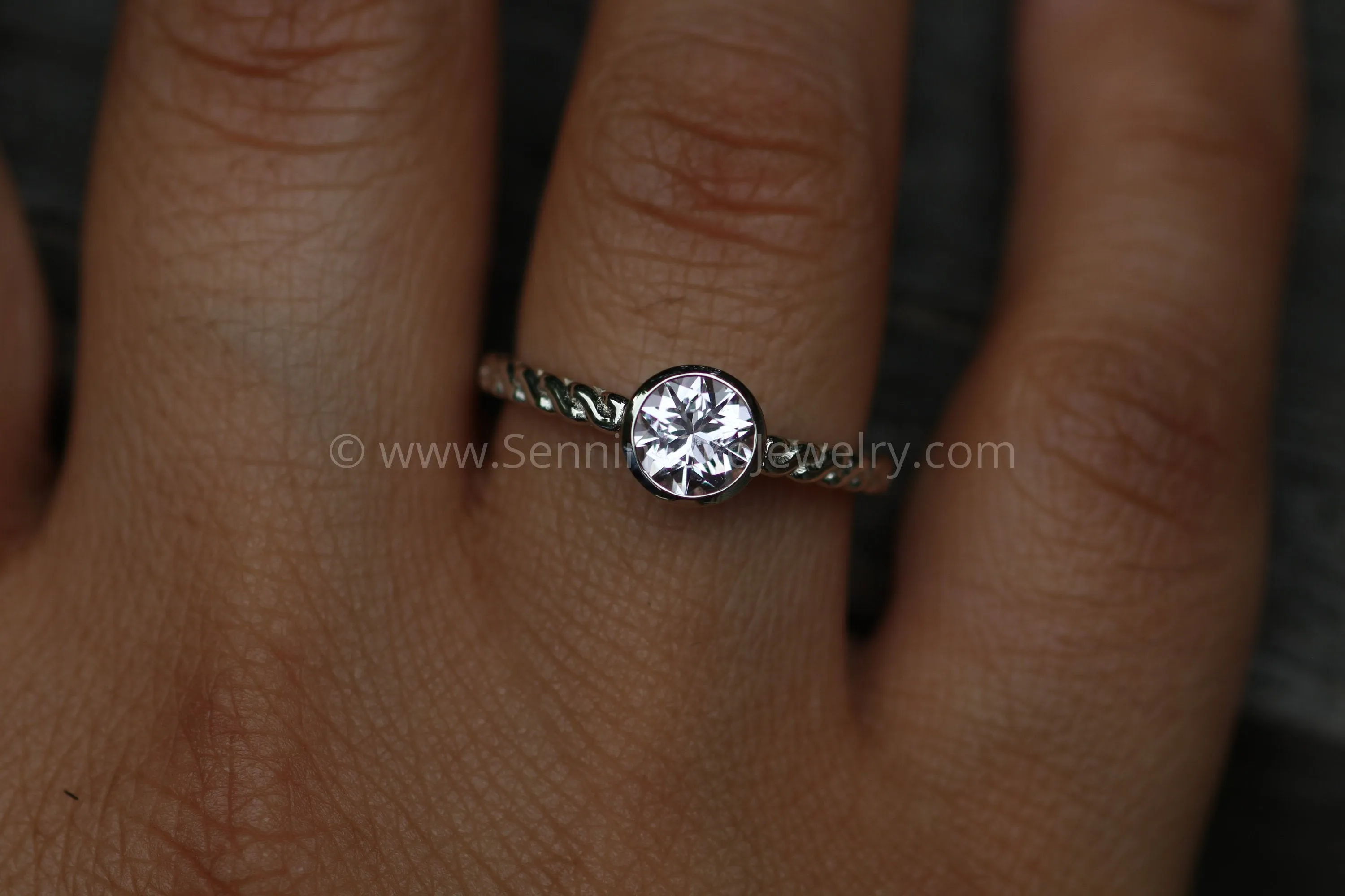 Morganite Engagement Ring - Precision Star Cut Morganite Braid Ring - Morganite Braid Ring - Morganite Rope Ring