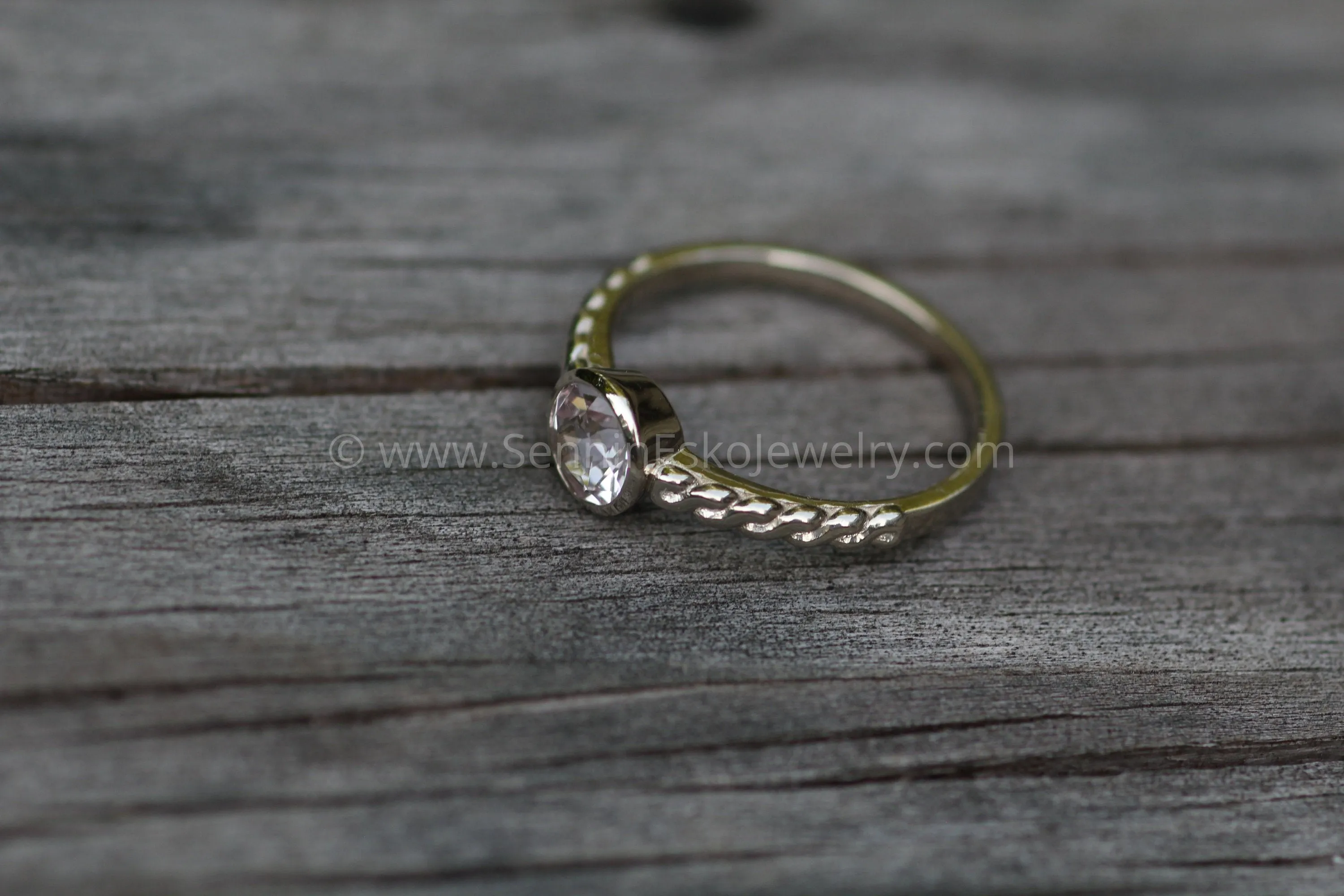 Morganite Engagement Ring - Precision Star Cut Morganite Braid Ring - Morganite Braid Ring - Morganite Rope Ring