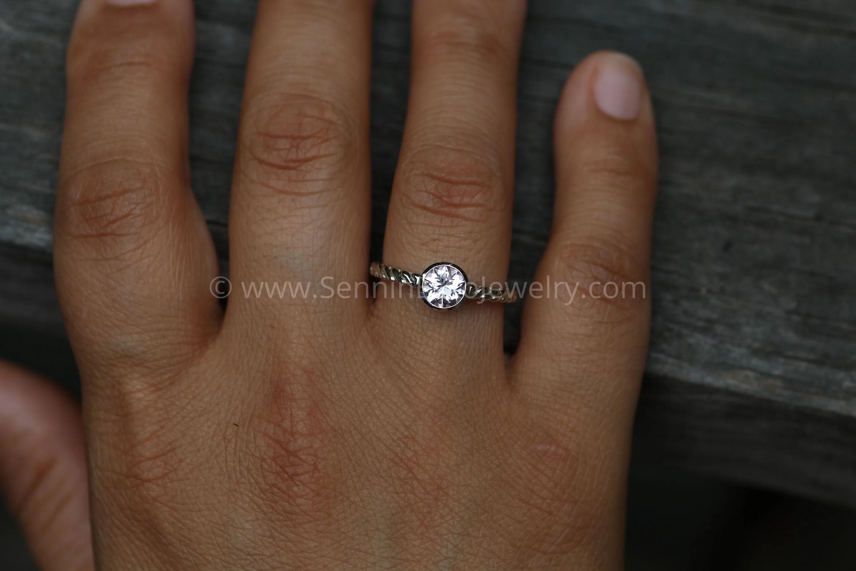 Morganite Engagement Ring - Precision Star Cut Morganite Braid Ring - Morganite Braid Ring - Morganite Rope Ring