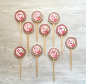 Mother, Mom Cupcake Toppers, Set of 10
