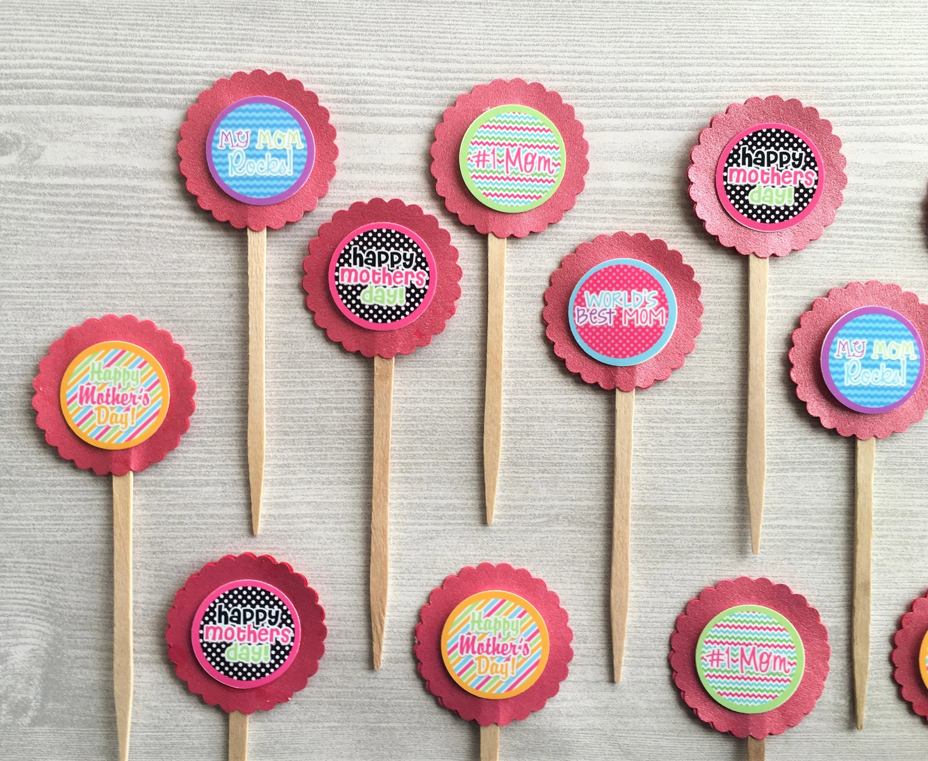 Mother, Mom Cupcake Toppers, Set of 12