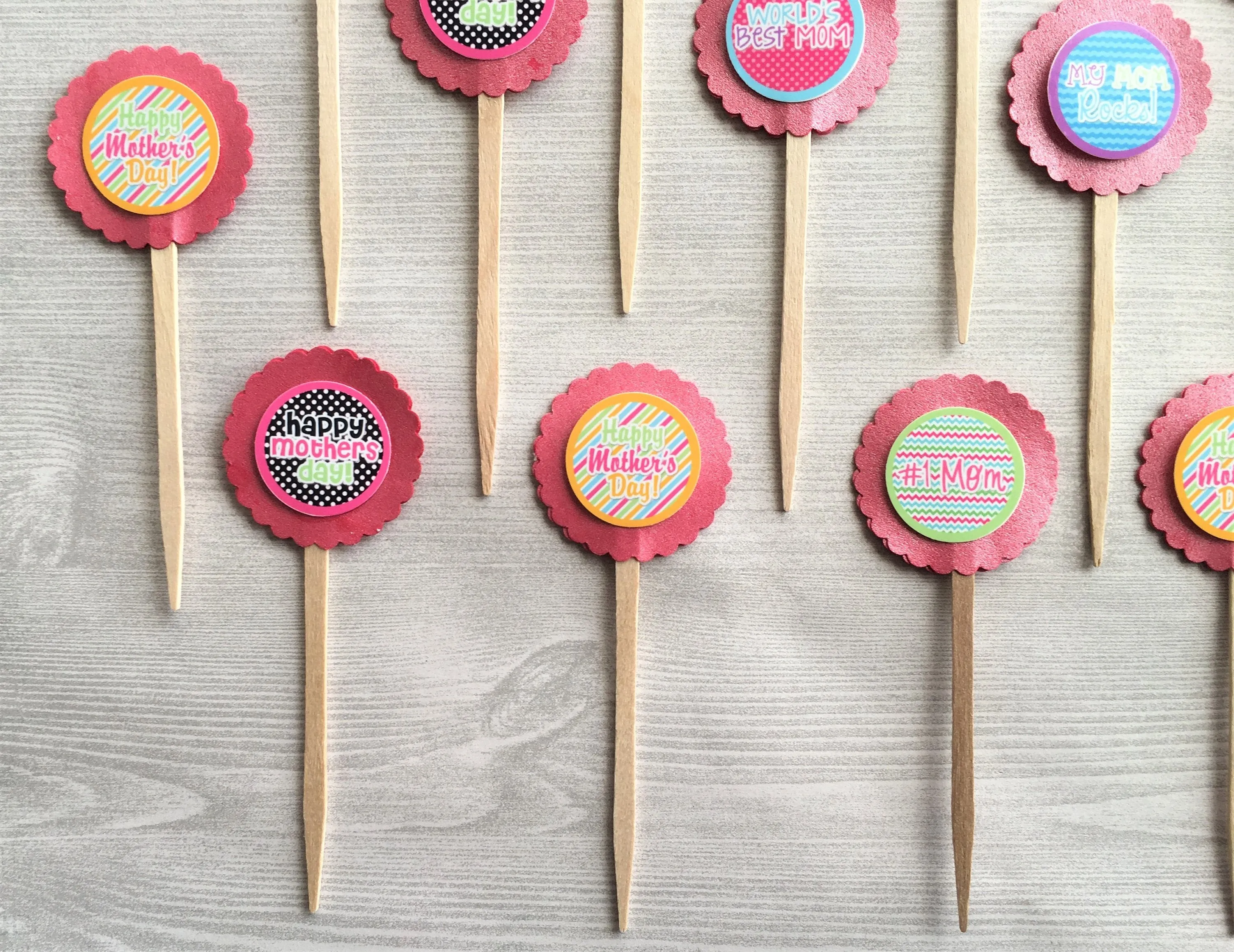 Mother, Mom Cupcake Toppers, Set of 12