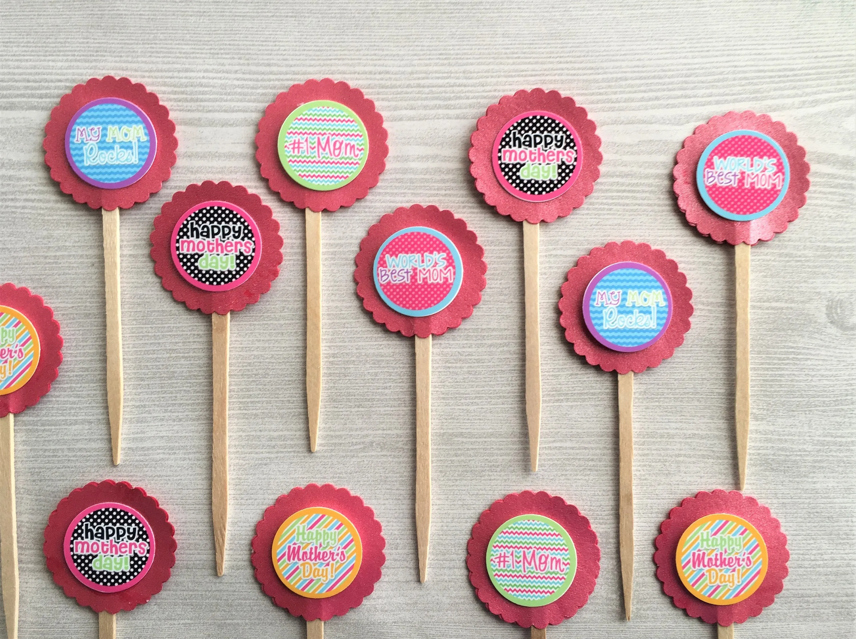 Mother, Mom Cupcake Toppers, Set of 12