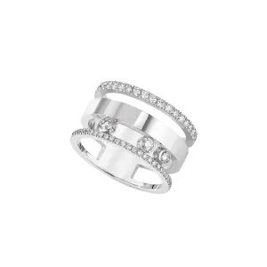 Move Romane 18K White Gold Large Model Diamond Ring