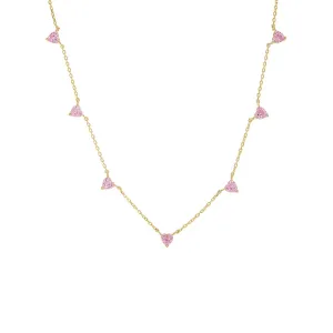 Multi CZ Heart Necklace