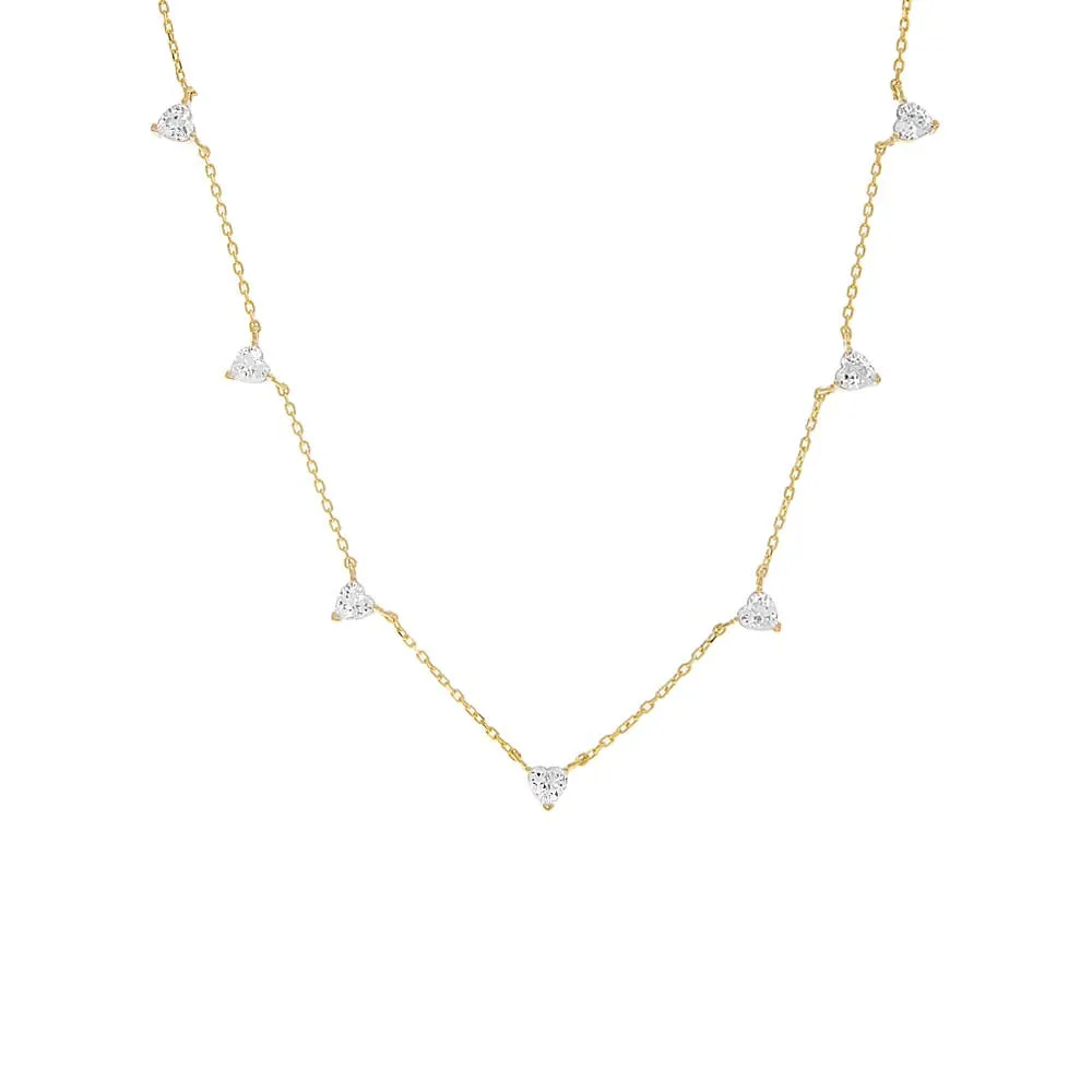 Multi CZ Heart Necklace