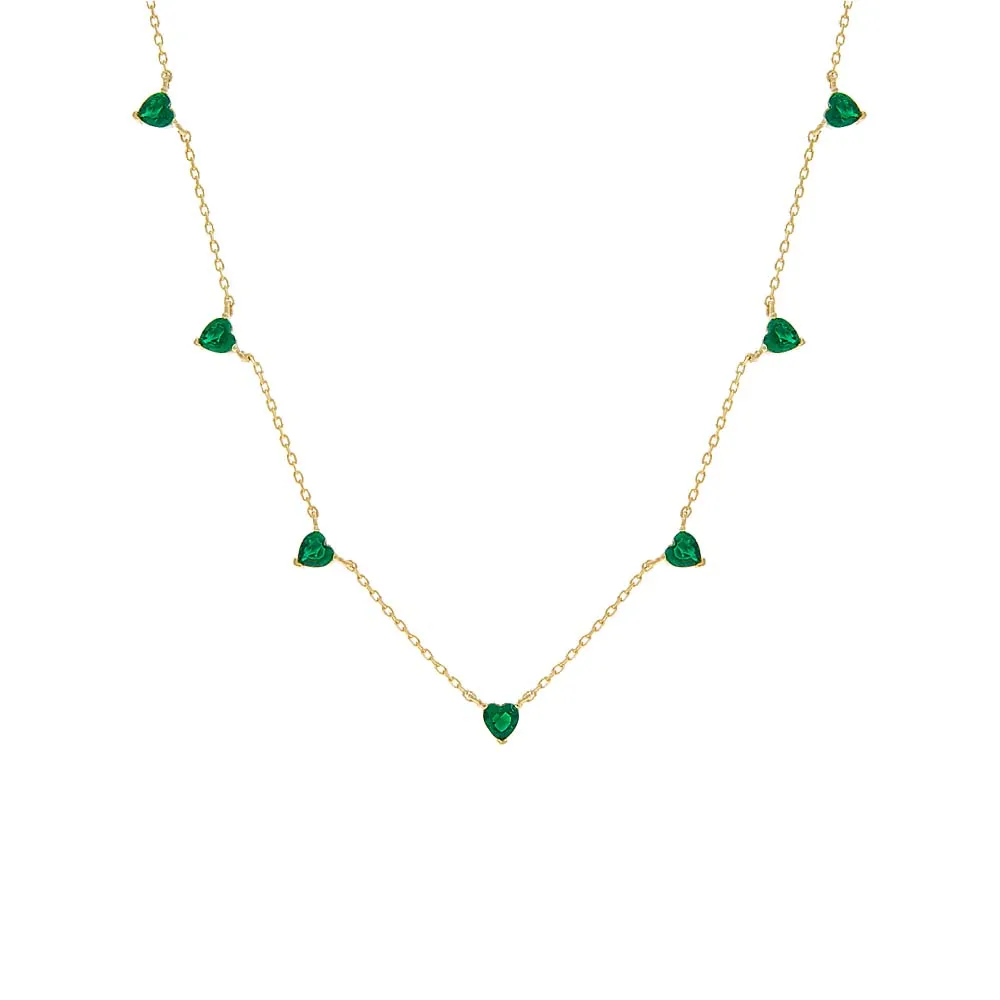 Multi CZ Heart Necklace