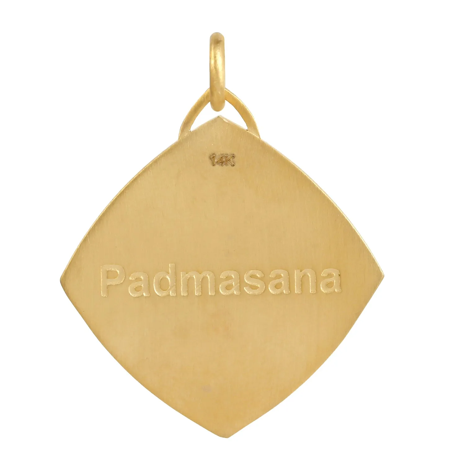 Multiple Gemstone Seven Chakra Padma Sana Yoga Pendant In 14k Yellow Gold For Everyone