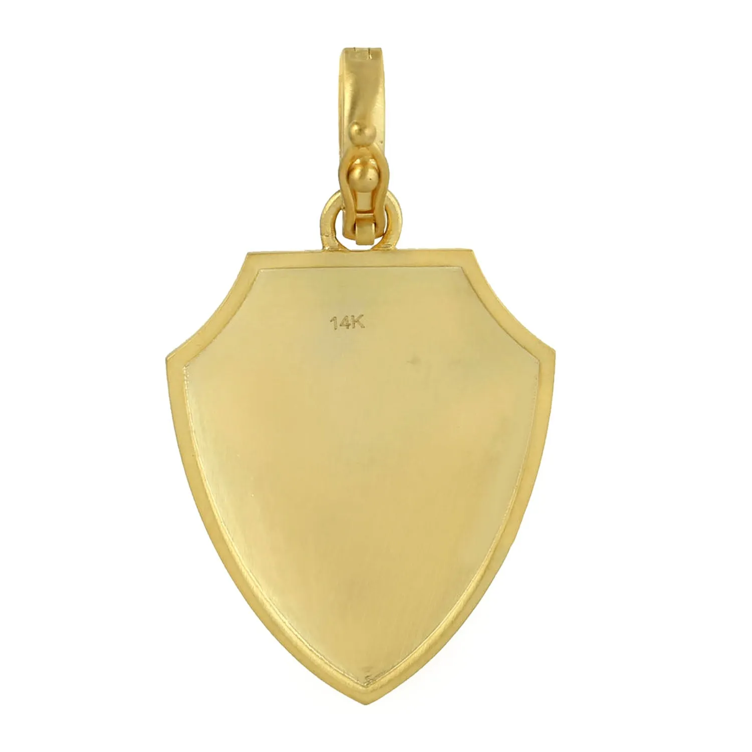 Natural Emerald Diamond Ancient Look Charm In Solid Gold