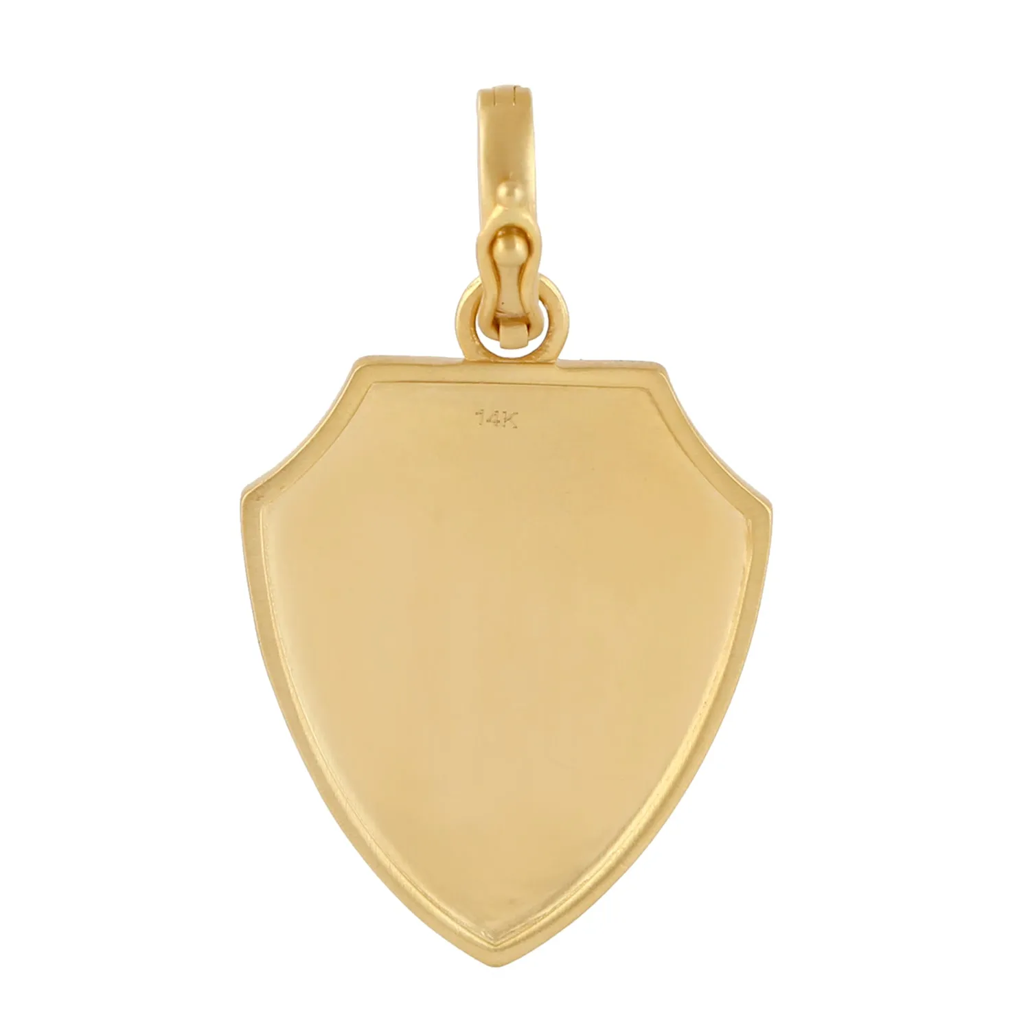 Natural Emerald Pave Diamond Handmade Pendant In 14k Yellow Gold