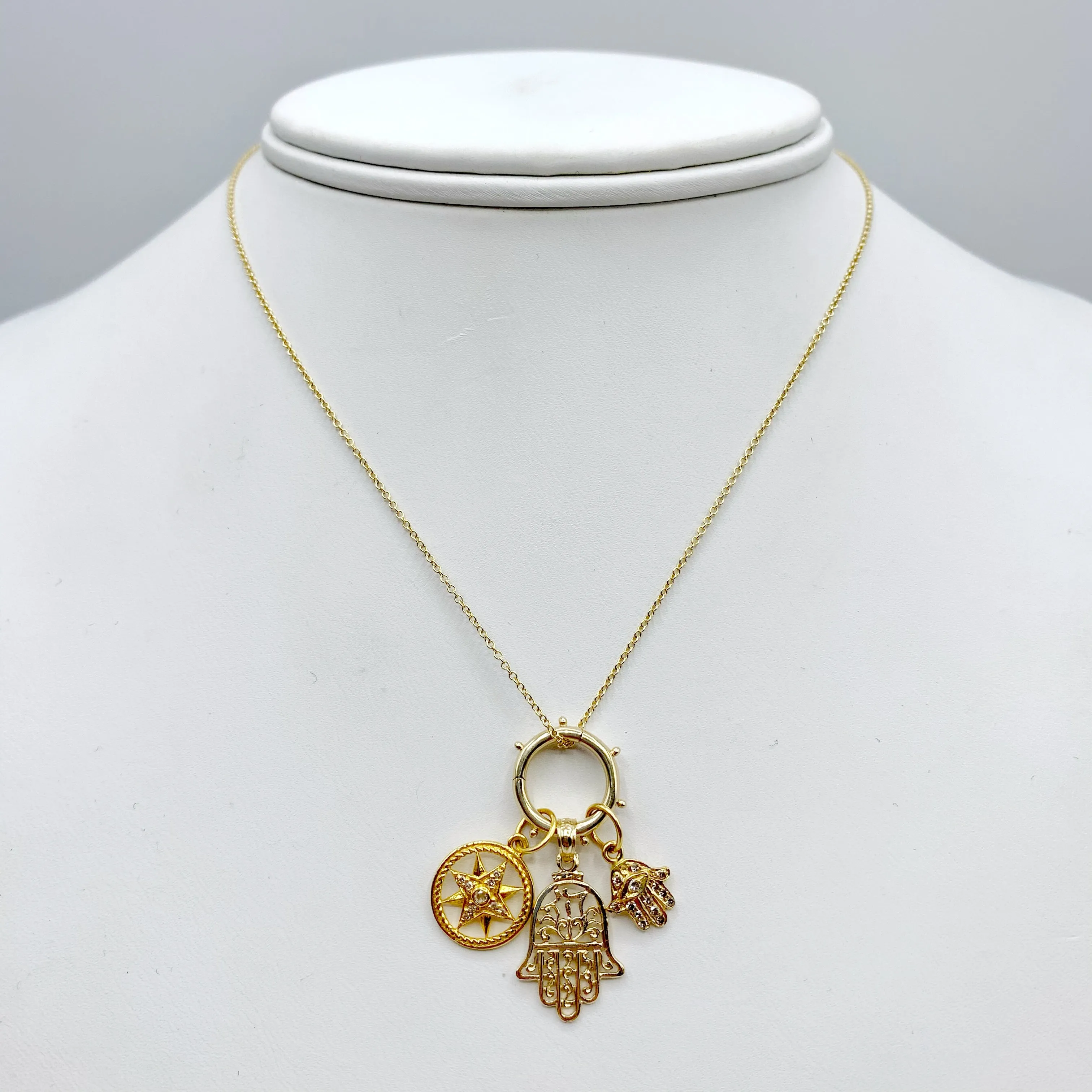 Nautical Pendant with a Center Diamond