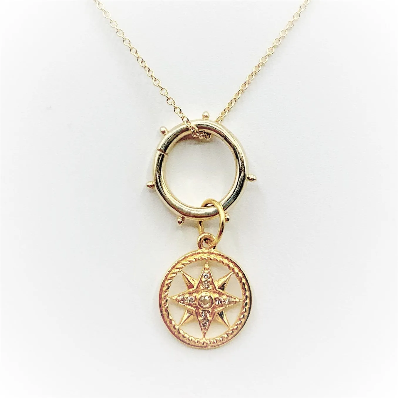 Nautical Pendant with a Center Diamond