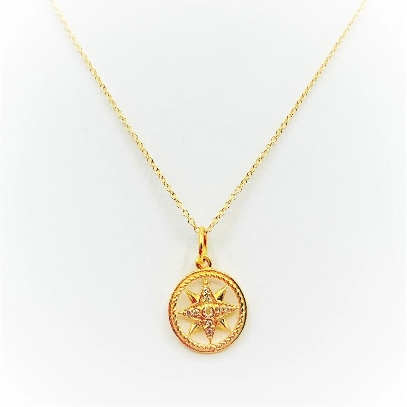 Nautical Pendant with a Center Diamond