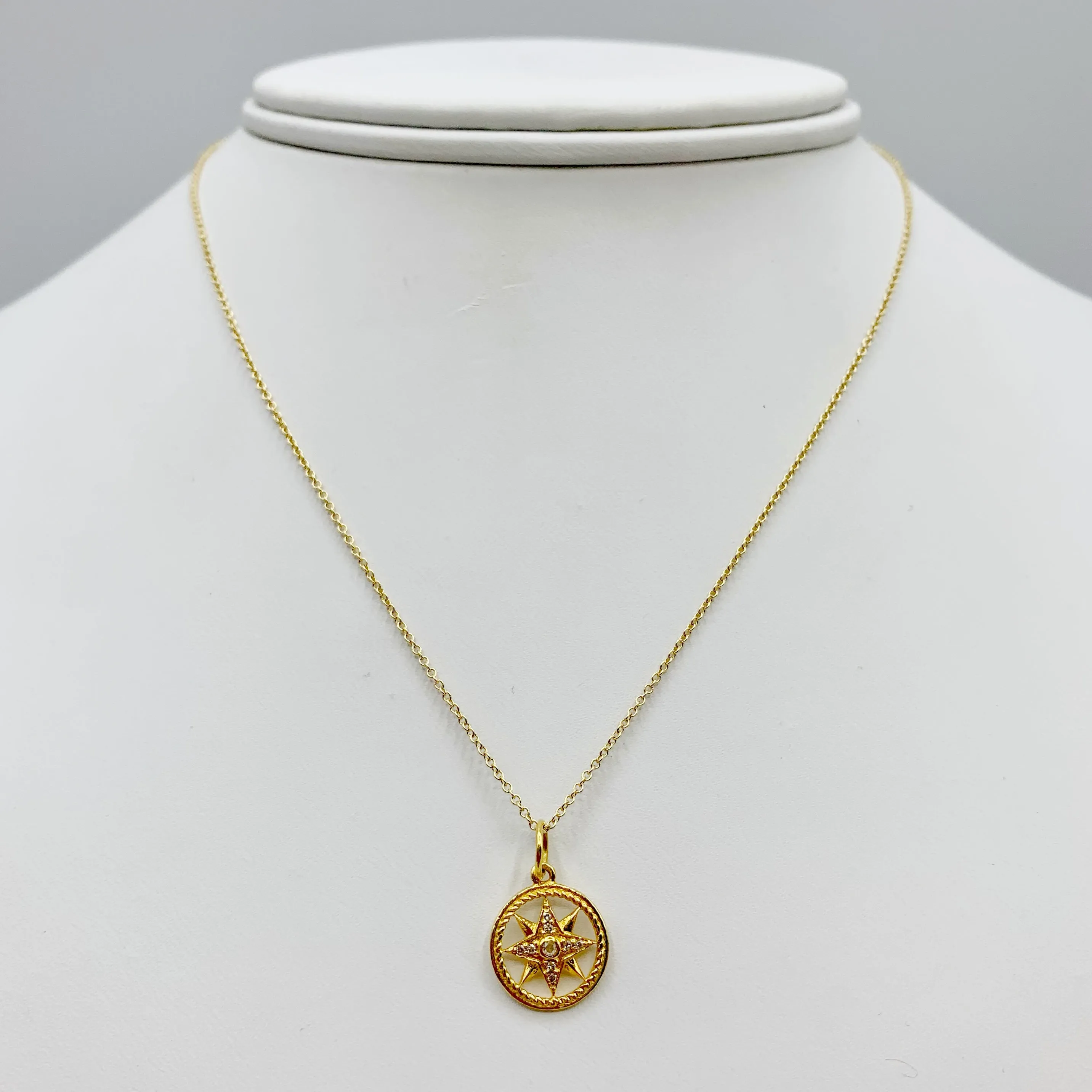 Nautical Pendant with a Center Diamond