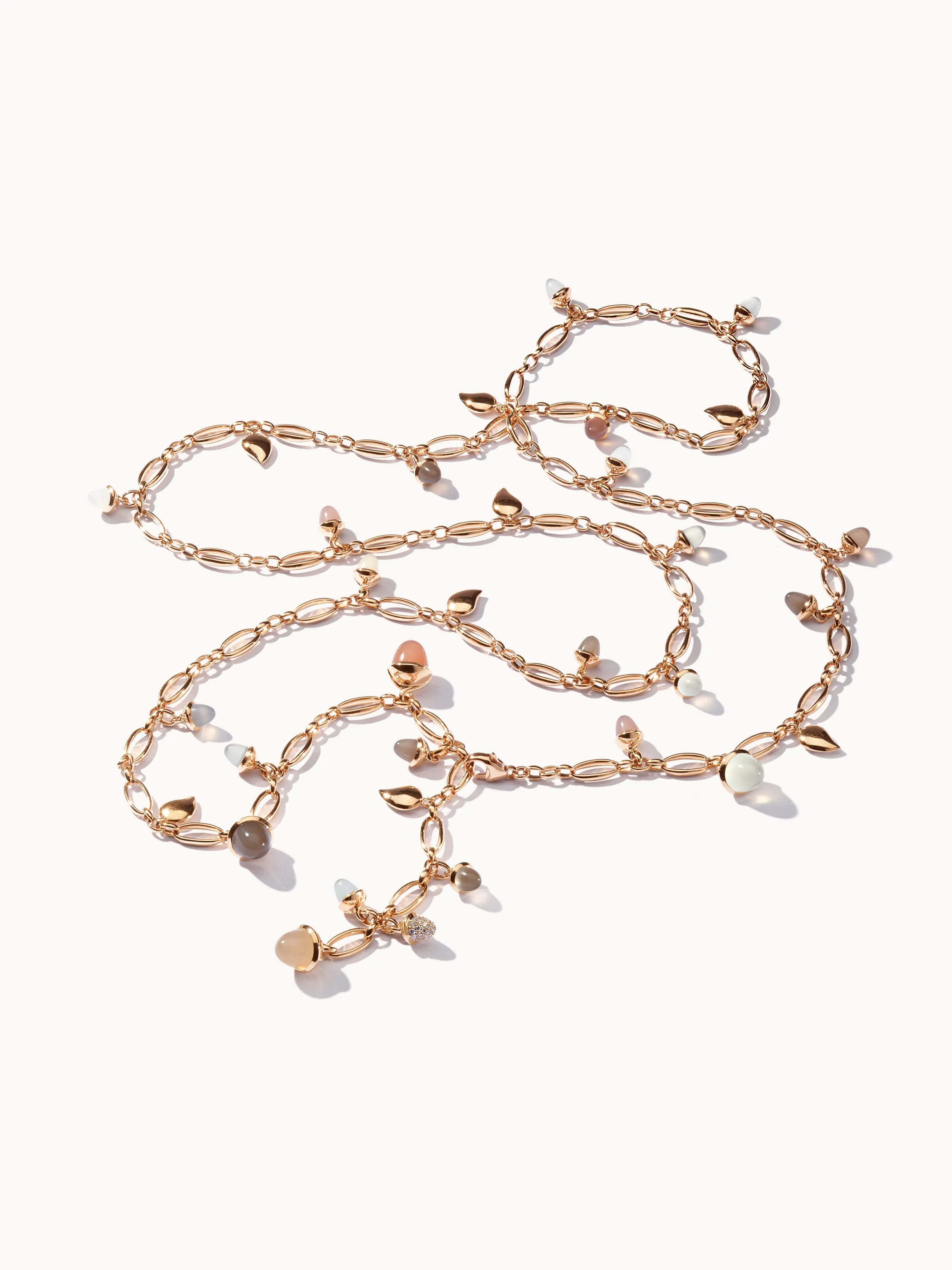 Necklace MIKADO 'Camel' with Diamond Pavé - 100 cm