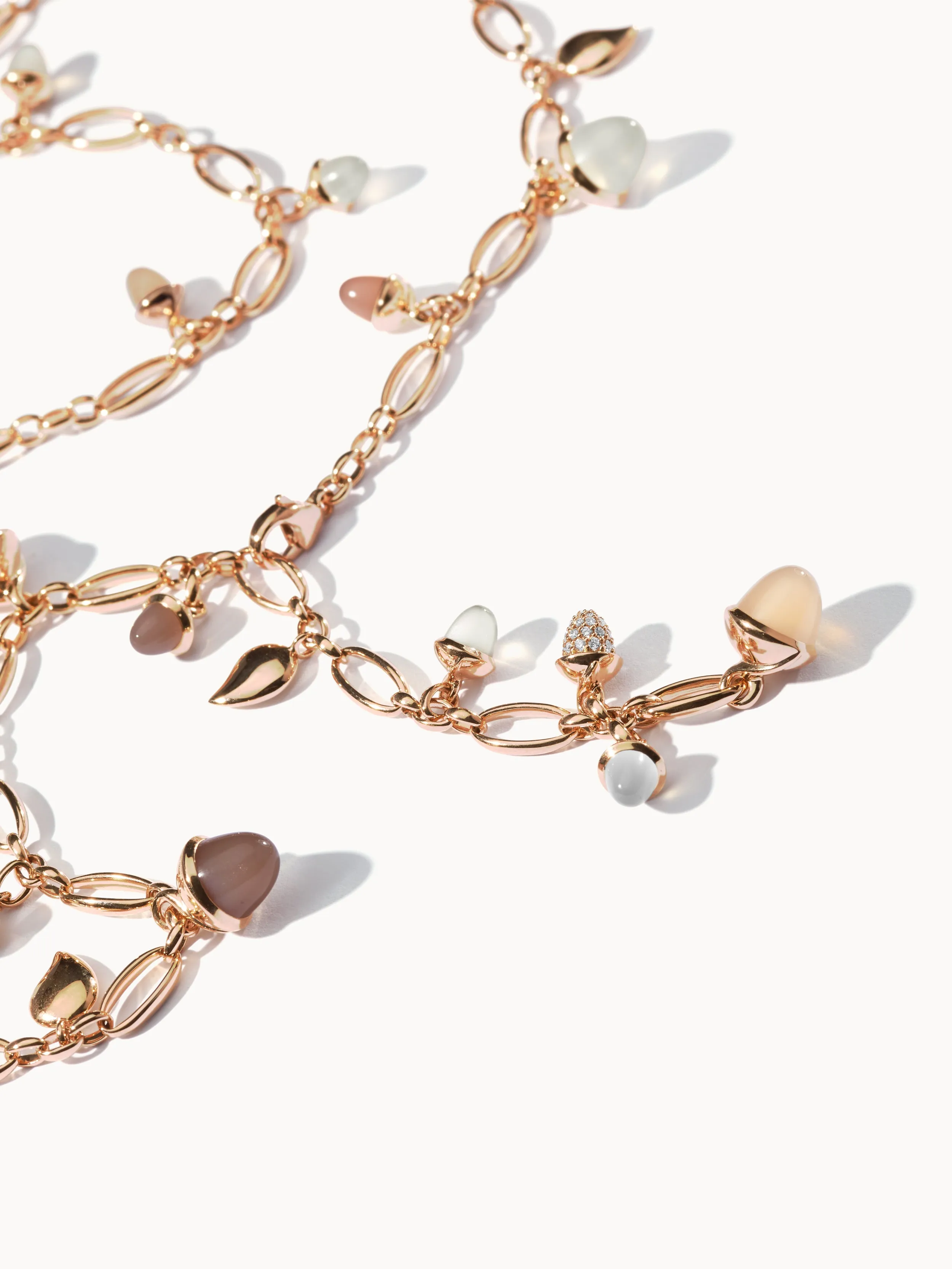 Necklace MIKADO 'Camel' with Diamond Pavé - 100 cm